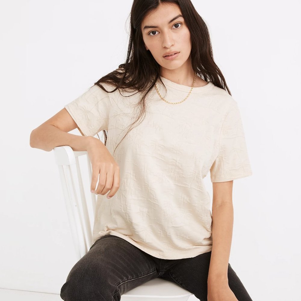 [NWT] Madewell Palm Tree Jacquard Tee